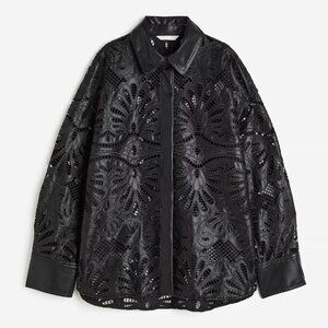 H&M Coated Eyelet Embroidered Shirt